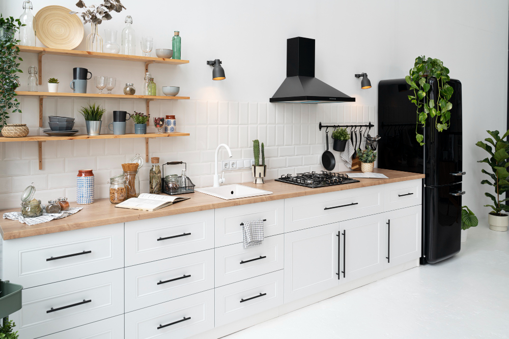 modern white kitchen worktop